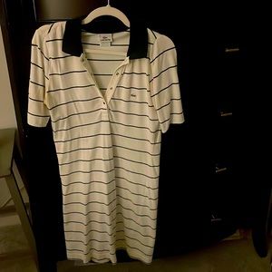 Vintage Lacrosse black/white striped polo dress. Size 36.